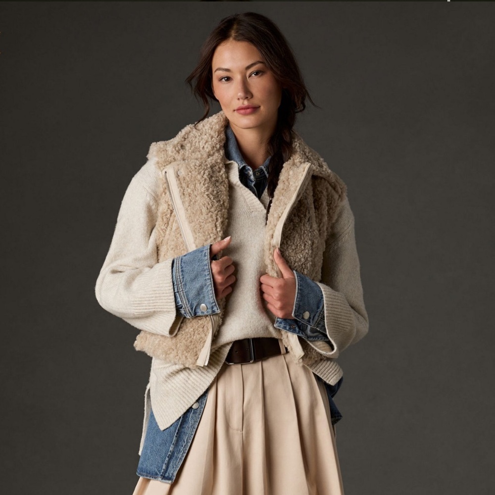 Brand new Anthropology Teddy textured vest. Worn once, purchased from Nuuly
